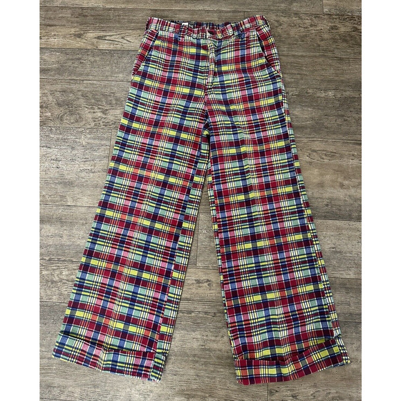 KingGee Other - Vintage Chess King Men Size 29x28 Plaid Bell Bottom Flared Pants Red Blue Yellow